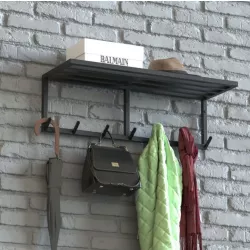 Wieszak kuty do przedpokoju z półką loft